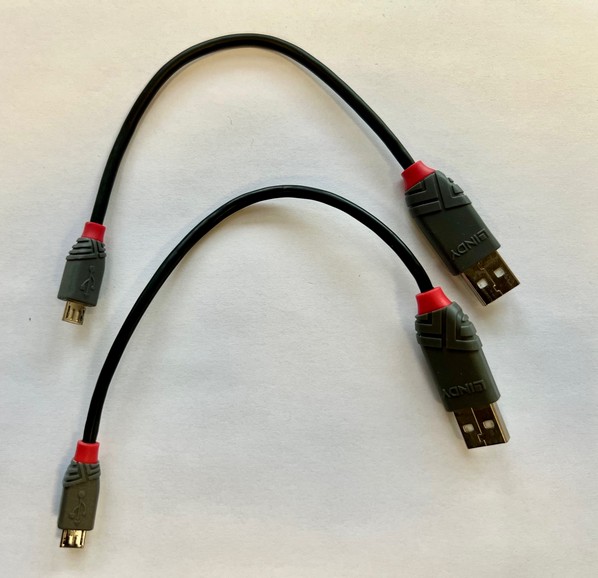 Two short MicroUSB cables