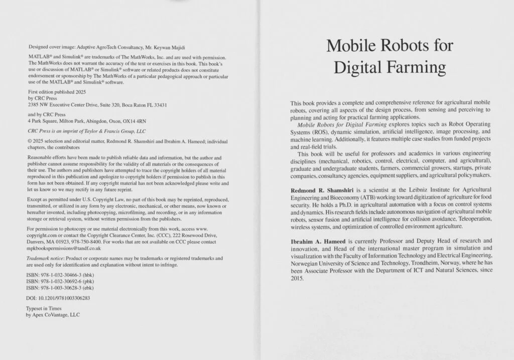 A new book published: Mobile Robots for Digital Farming — gallery image 3