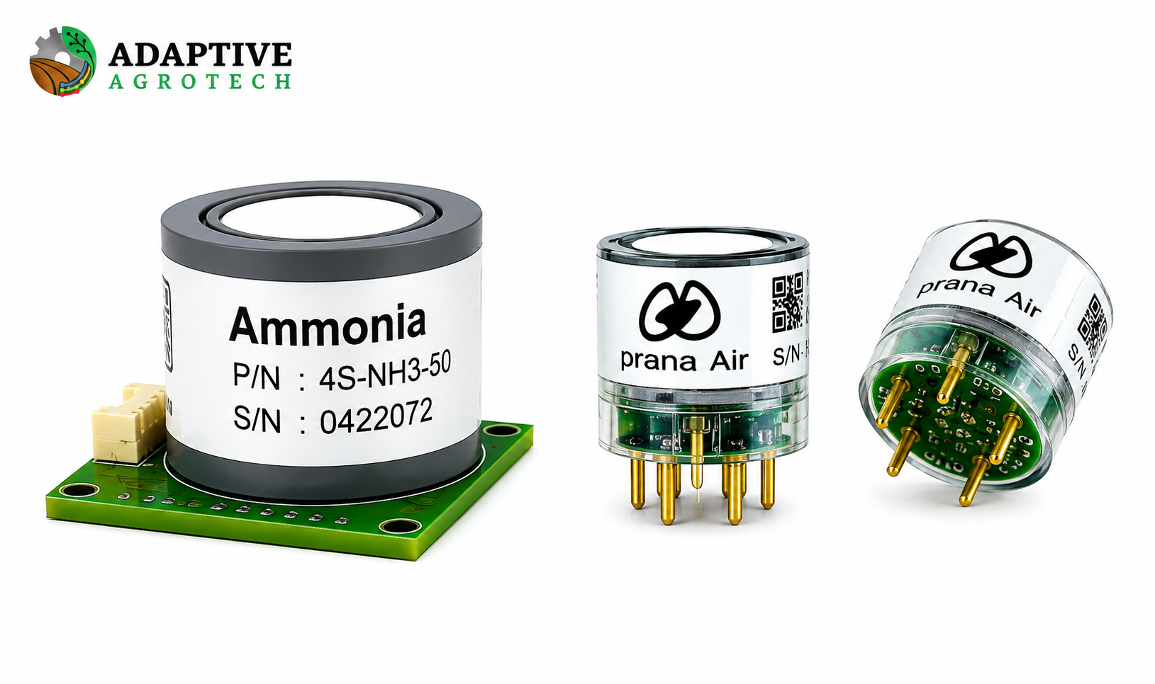 Ammonia (NH3) sensor components and gas sensing module