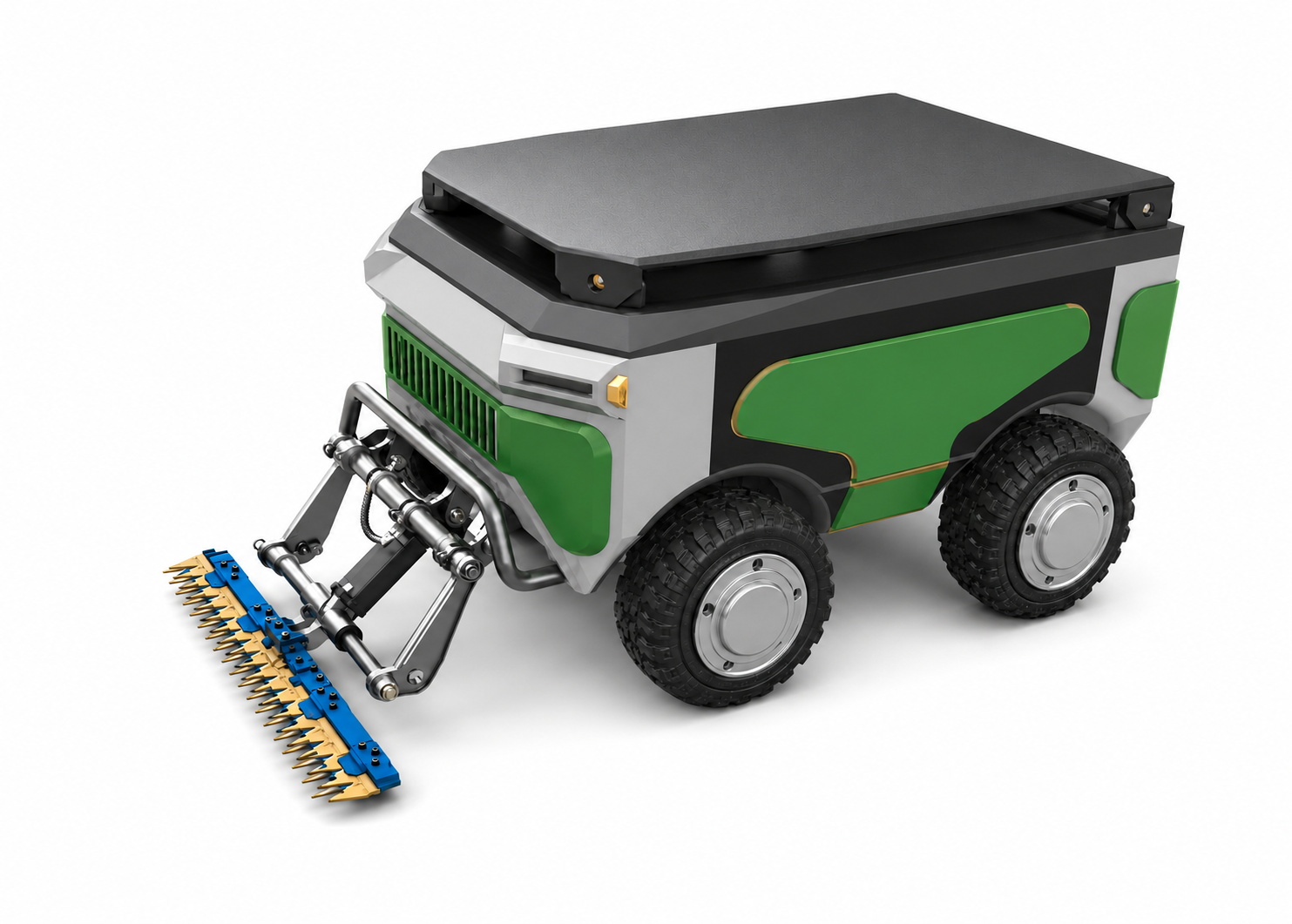 Exploded view of the Autonomous Agricultural Robot showing its modular components and