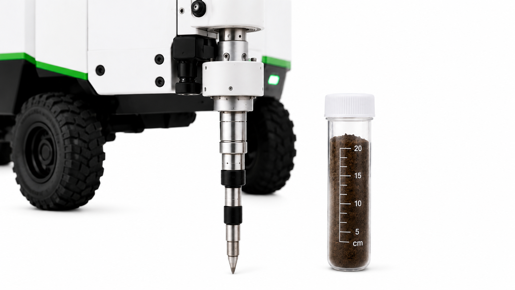 FieldScout robotic soil sampling module extracting soil core samples with precision control
