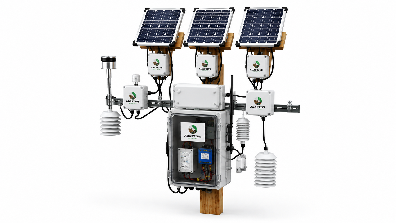 AgriSense Hub multi-channel LoRaWAN sensor platform, angled view